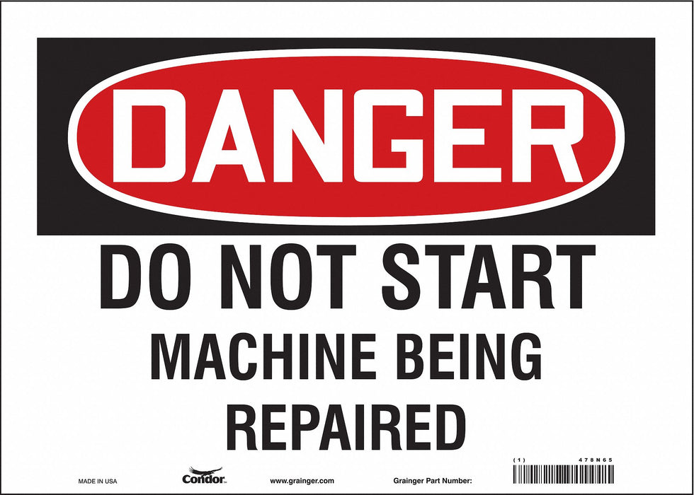 Safety Sign 10 in x 14 in Vinyl
