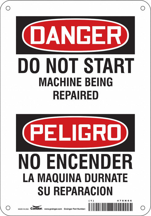 Safety Sign 10 in x 7 in Aluminum