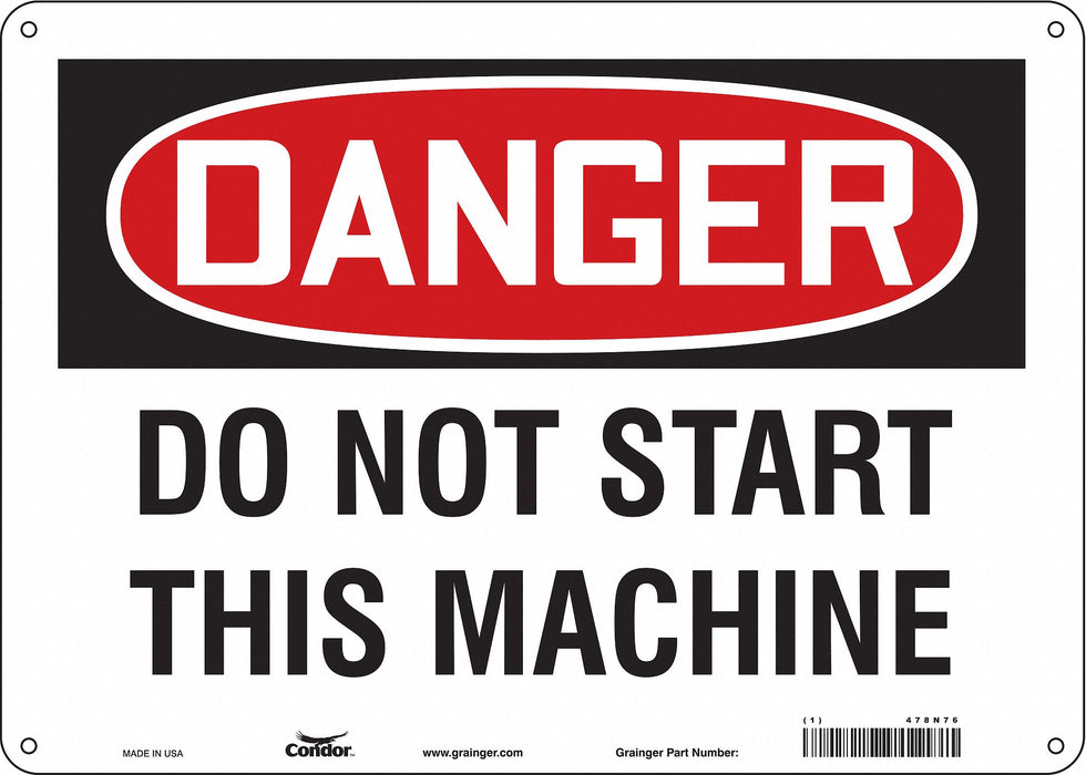 Safety Sign 10 in x 14 in Polyethylene