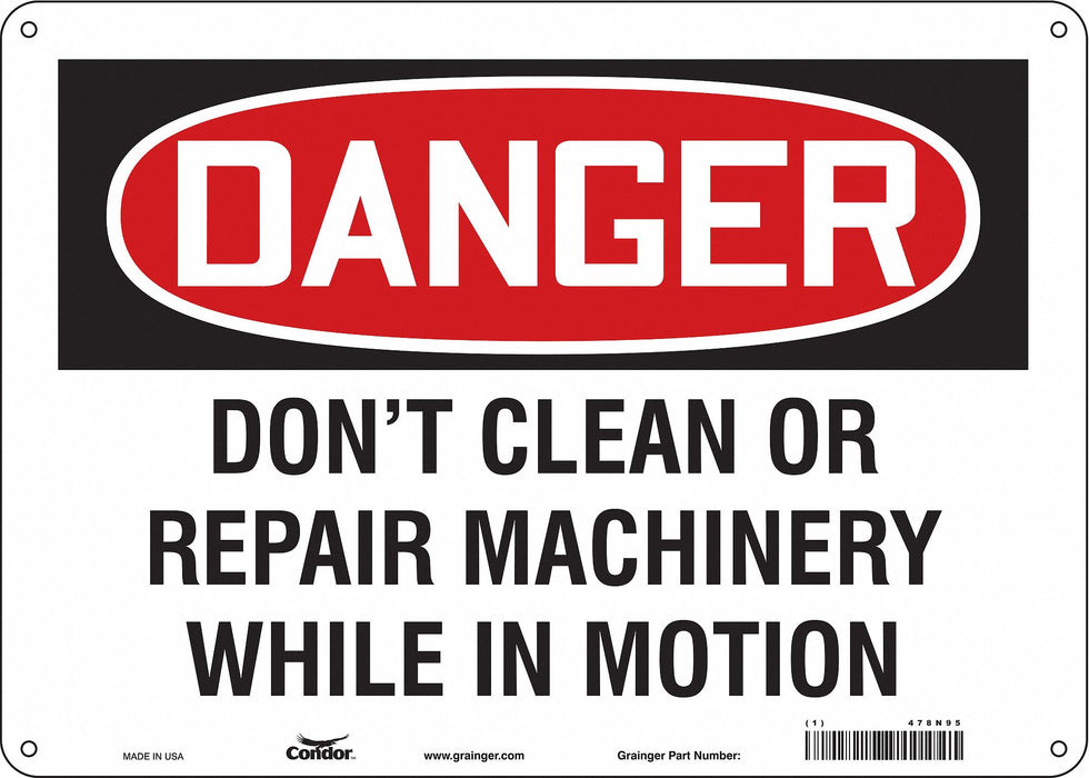Safety Sign 10 in x 14 in Polyethylene