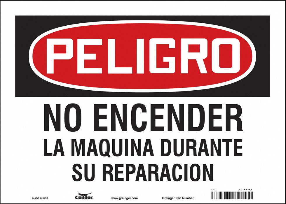 Safety Sign 10 in x 14 in Vinyl