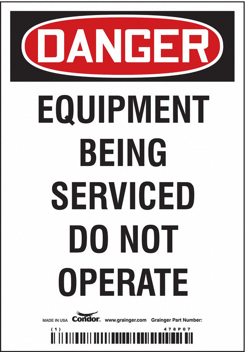 Safety Sign 5 inx3 1/2 in Vinyl