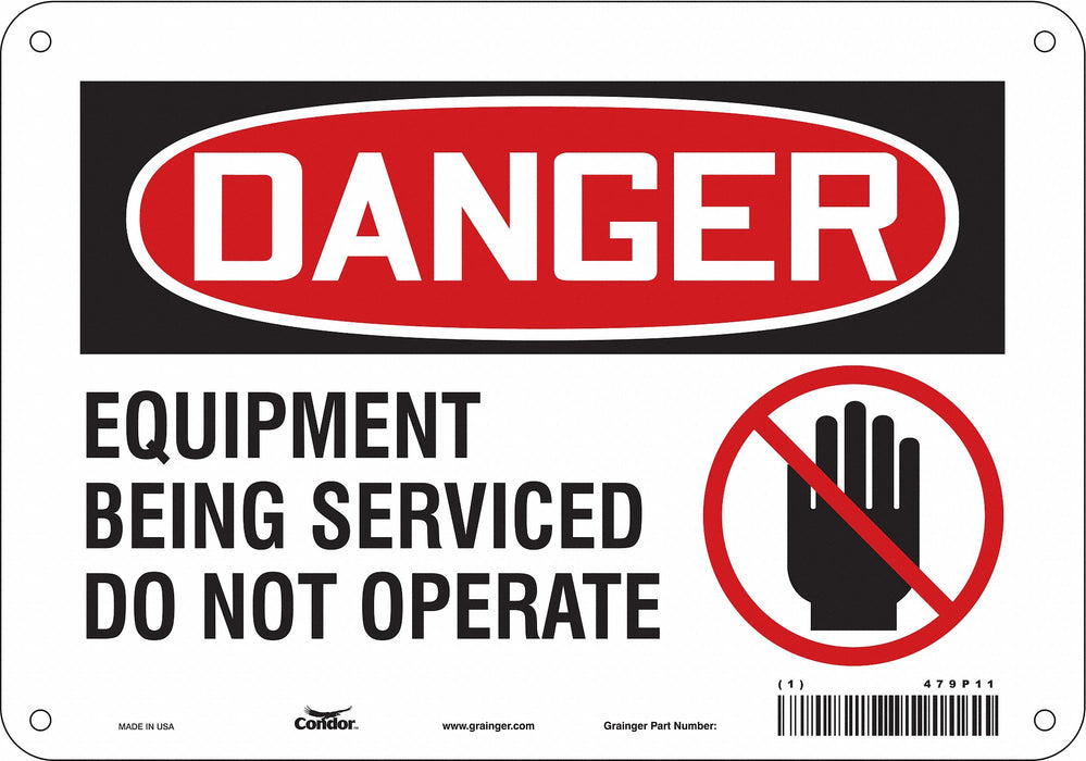 Safety Sign 7 in x 10 in Polyethylene