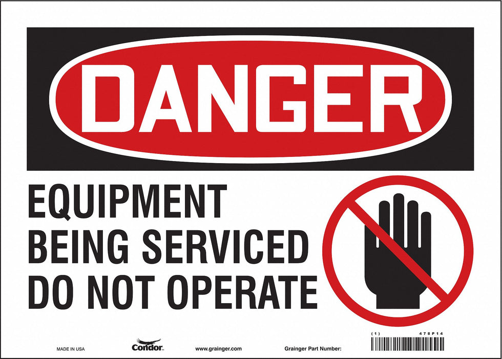 Safety Sign 10 in x 14 in Vinyl