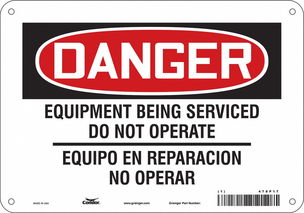 Safety Sign 7 in x 10 in Polyethylene