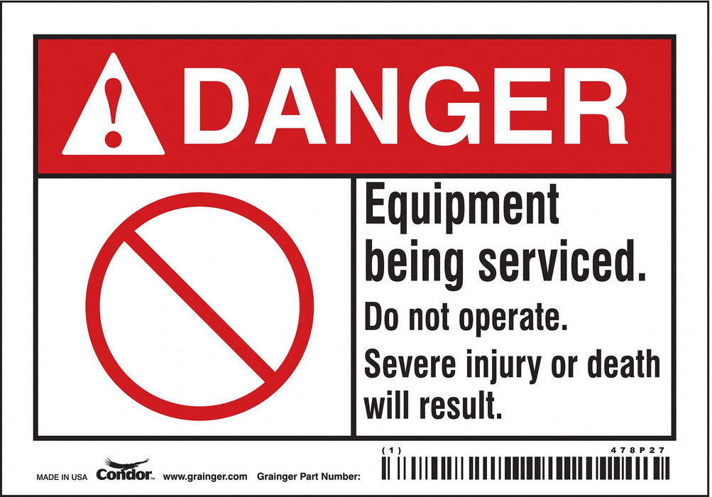 Safety Sign 3.5in x 5in Vinyl