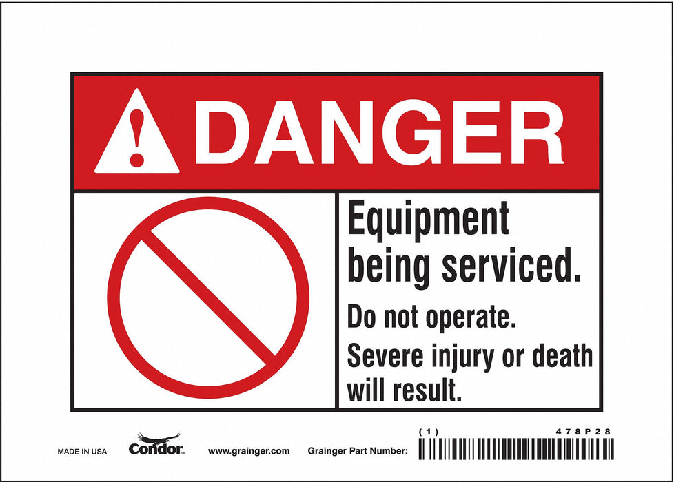 Safety Sign 5 in x 7 in Vinyl