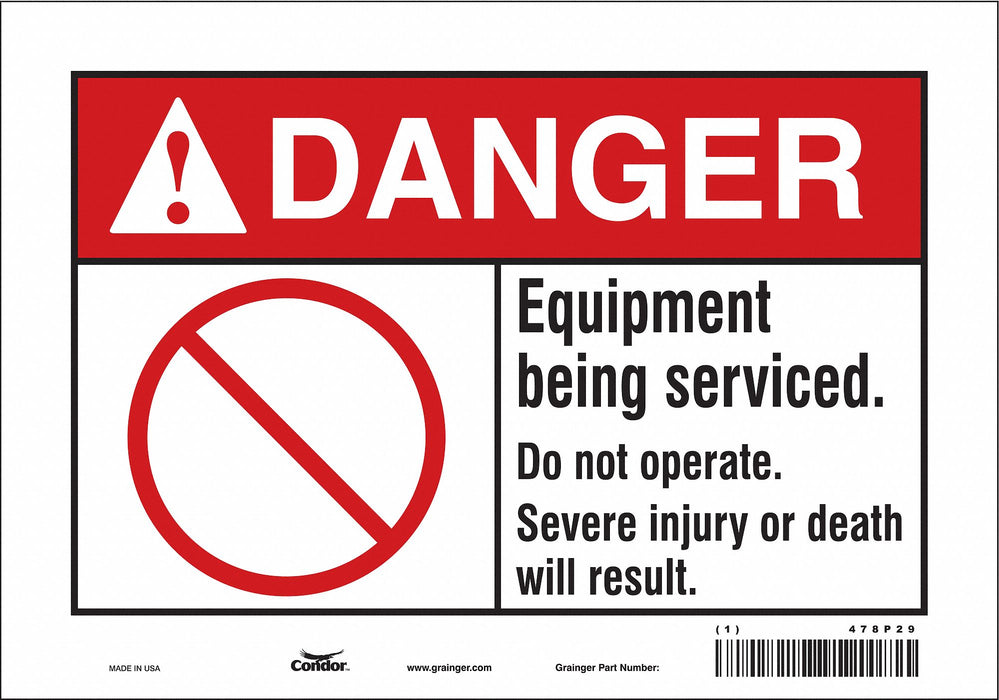 Safety Sign 7 in x 10 in Vinyl