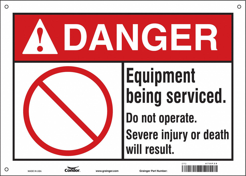 Safety Sign 10 in x 14 in Vinyl