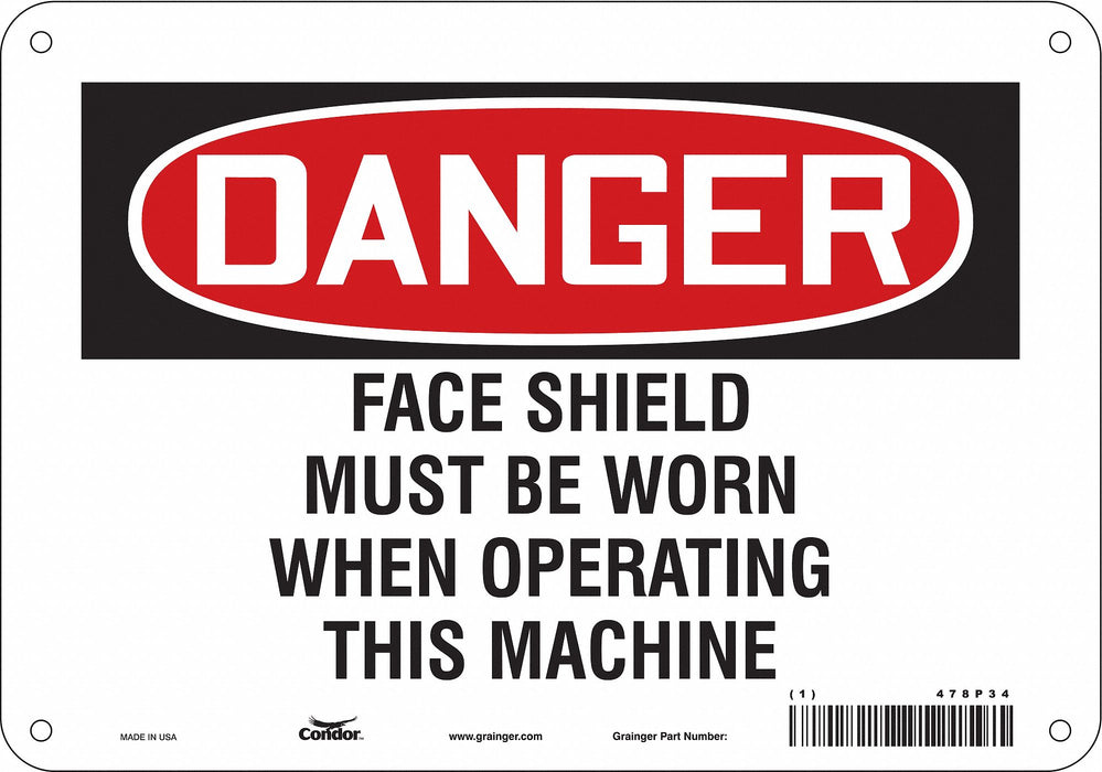 Safety Sign 7 in x 10 in Polyethylene