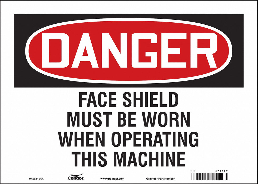 Safety Sign 10 in x 14 in Vinyl