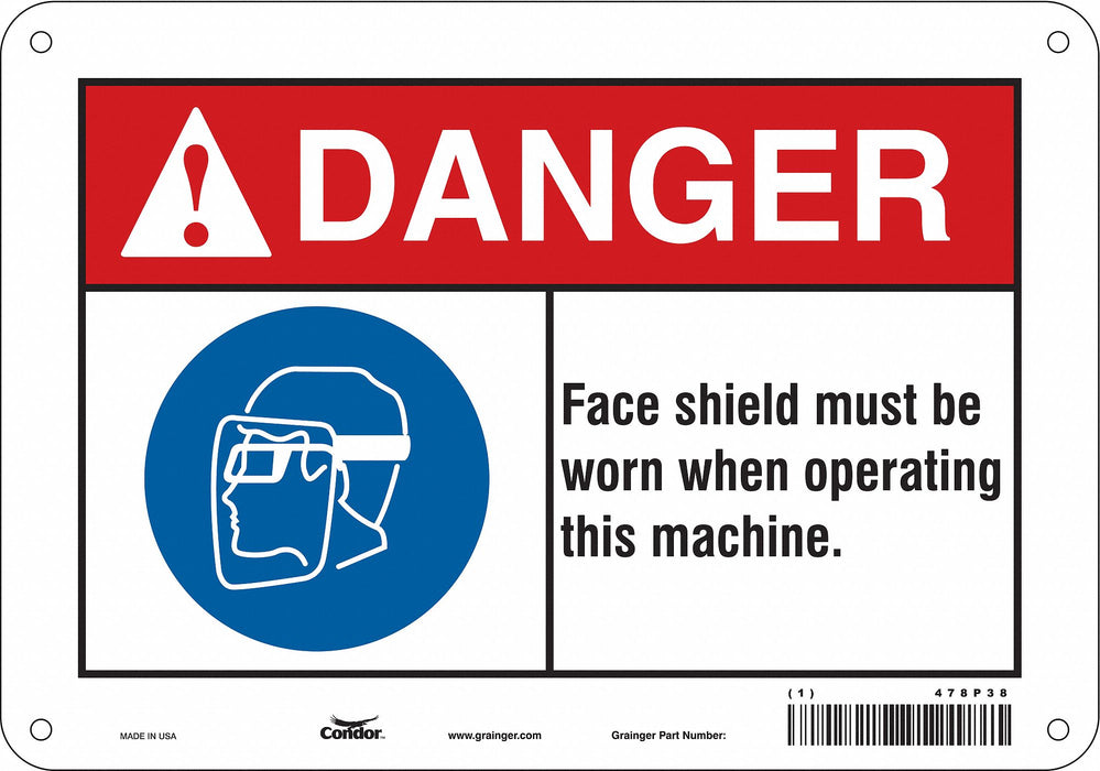 Safety Sign 7 in x 10 in Aluminum