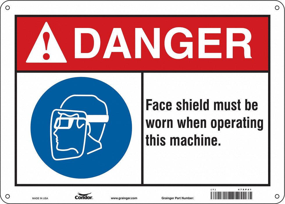 Safety Sign 10 in x 14 in Polyethylene