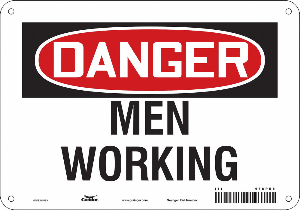Safety Sign 7 in x 10 in Polyethylene
