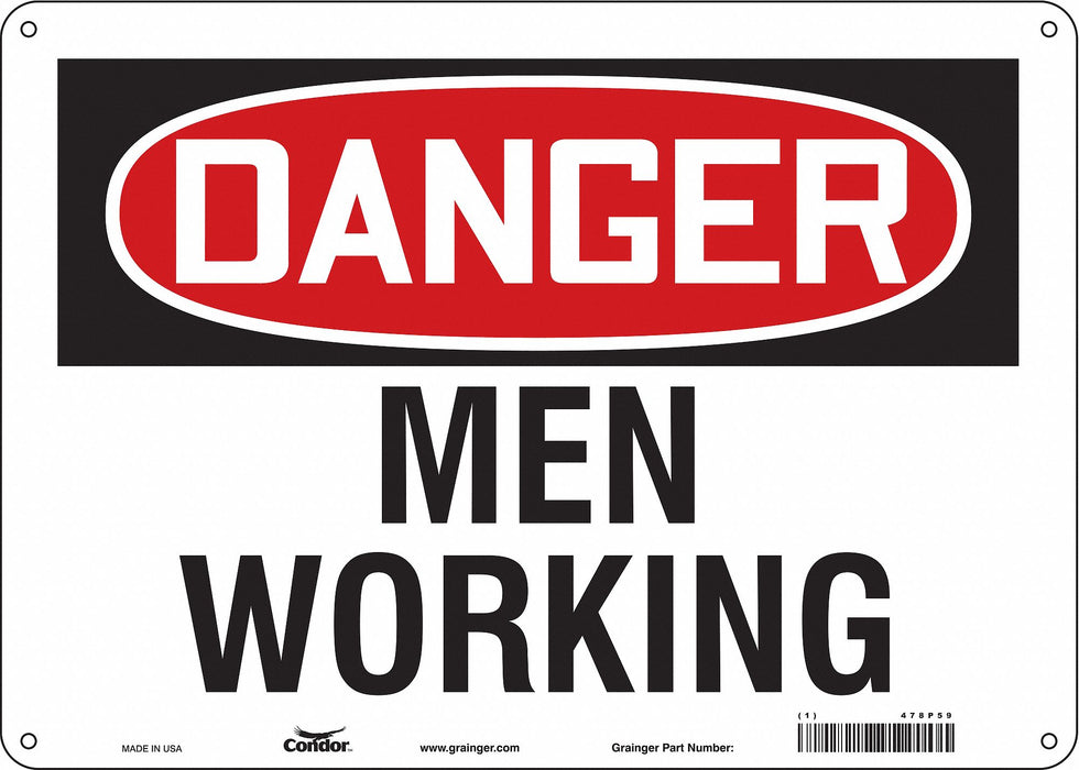 Safety Sign 10 inx14 in Polyethylene