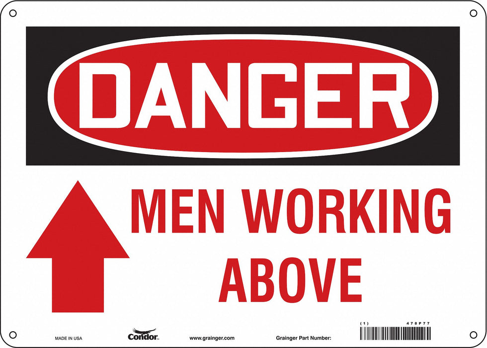 J6936 Safety Sign 10 inx14 in Polyethylene
