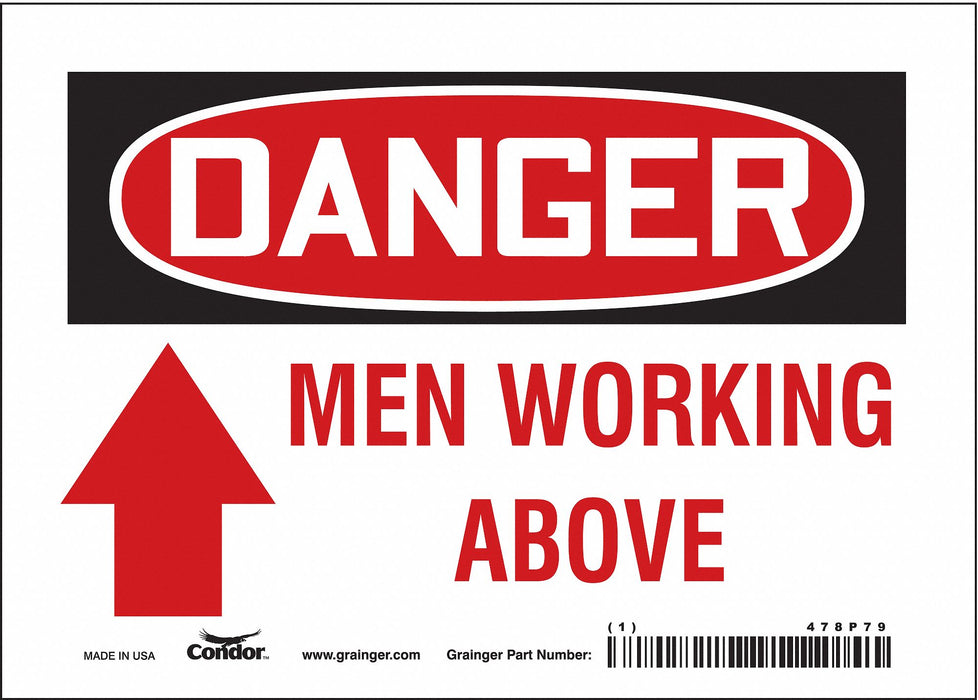 J6936 Safety Sign 5 in x 7 in Vinyl