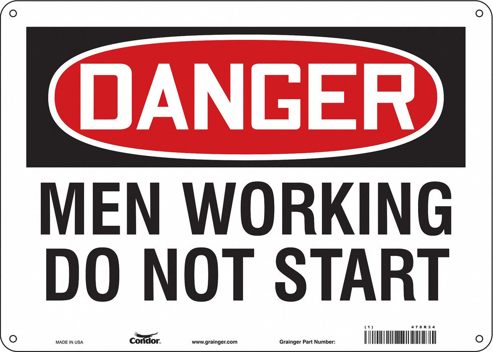 Safety Sign 10 in x 14 in Polyethylene