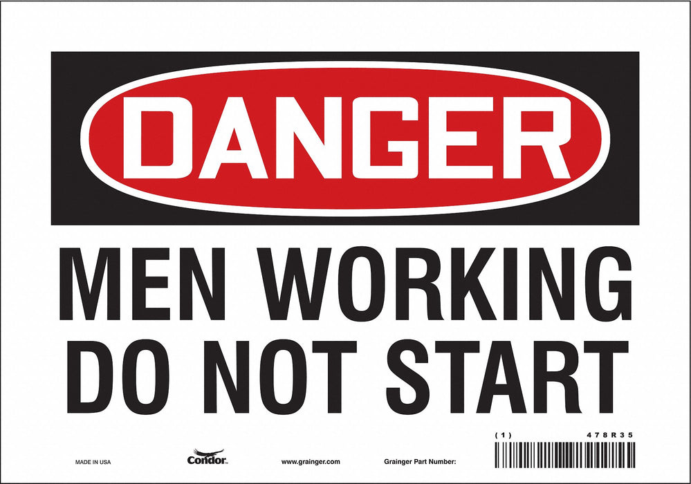 Safety Sign 7 in x 10 in Vinyl