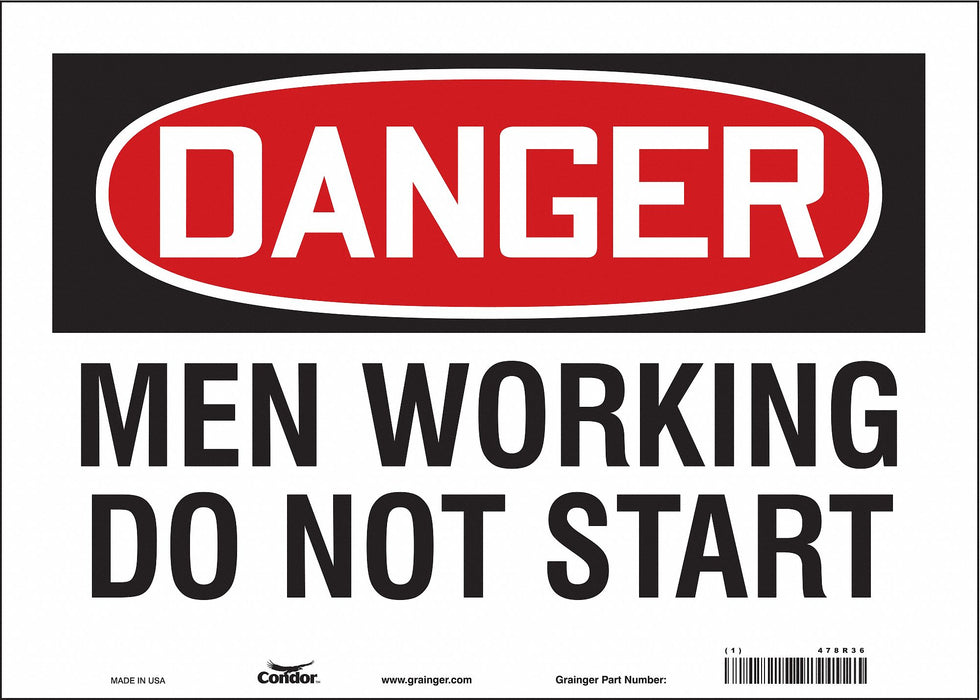 Safety Sign 10 in x 14 in Vinyl