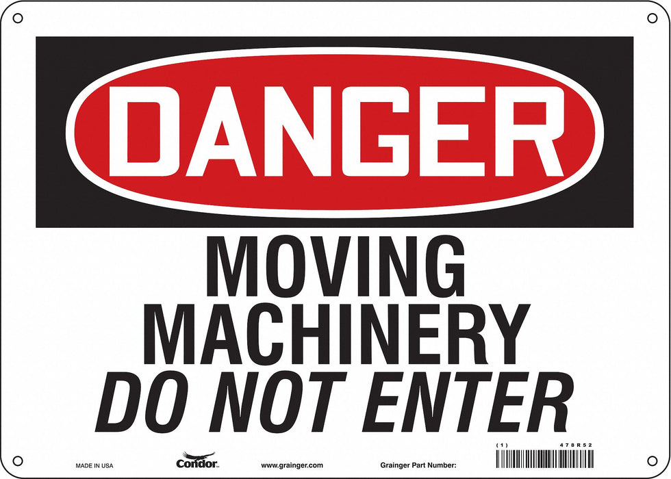 Safety Sign 10 inx14 in Polyethylene