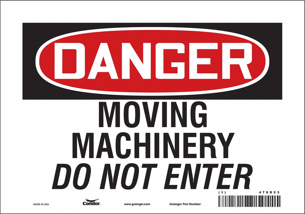 Safety Sign 7 in x 10 in Vinyl