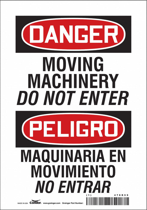 Safety Sign 10 inx7 in Vinyl