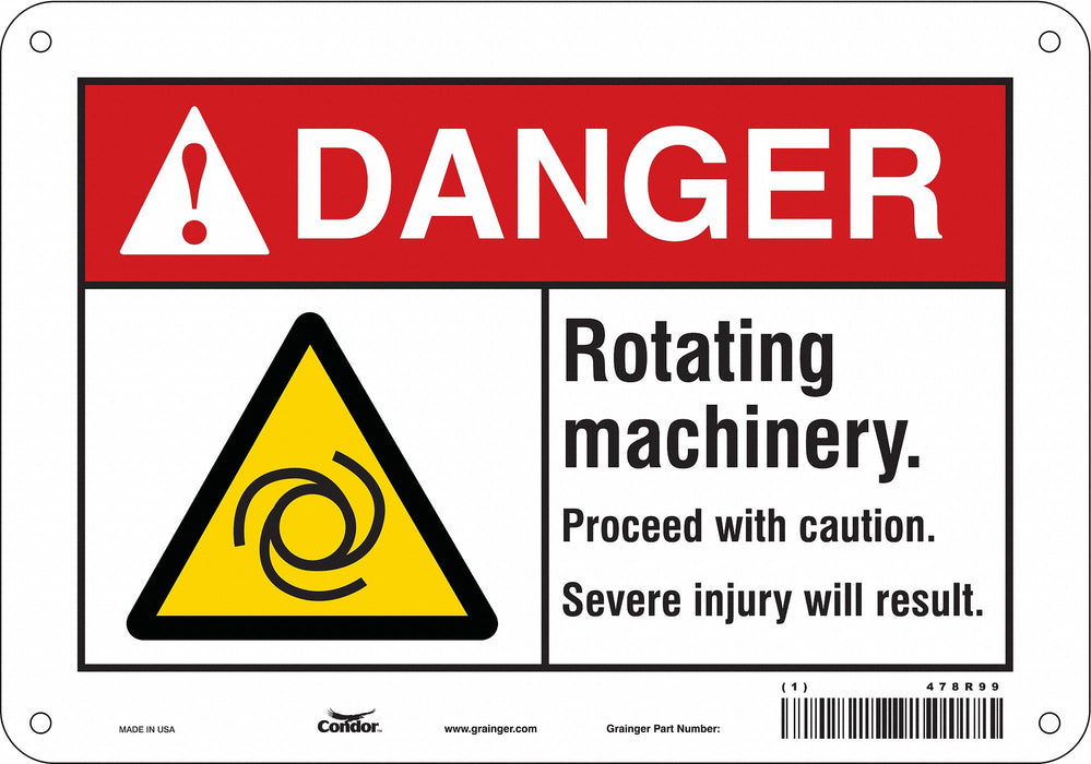 Safety Sign 7 in x 10 in Aluminum