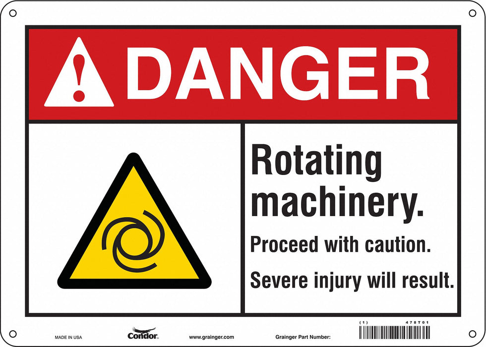 Safety Sign 10 in x 14 in Aluminum