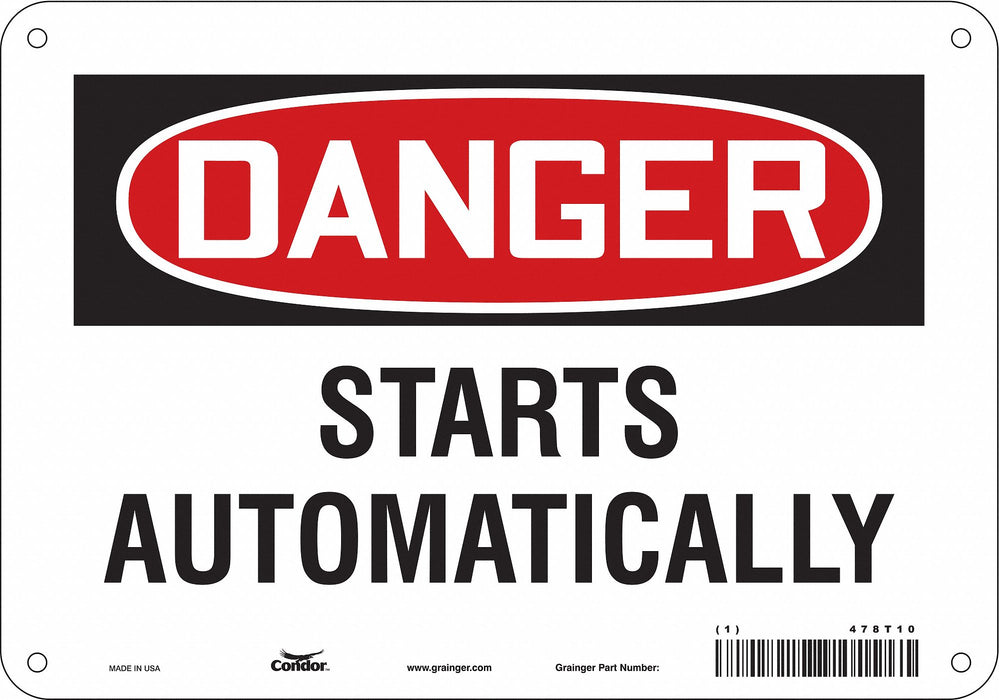 Safety Sign 7 in x 10 in Polyethylene