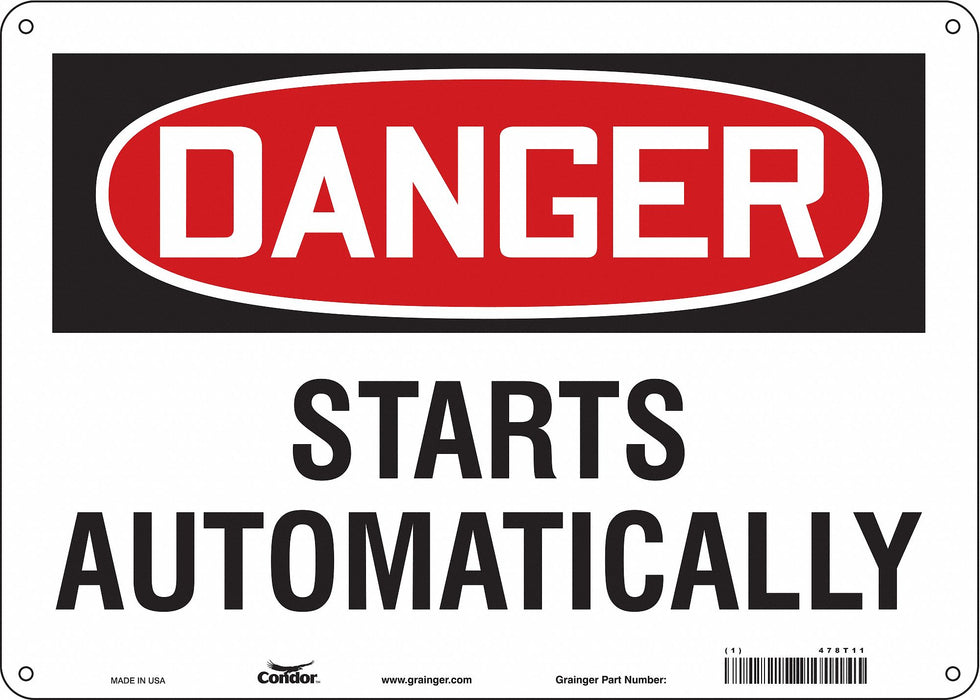 Safety Sign 10 inx14 in Polyethylene