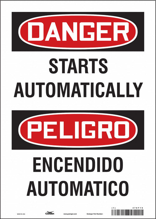 Safety Sign 14 in x 10 in Vinyl