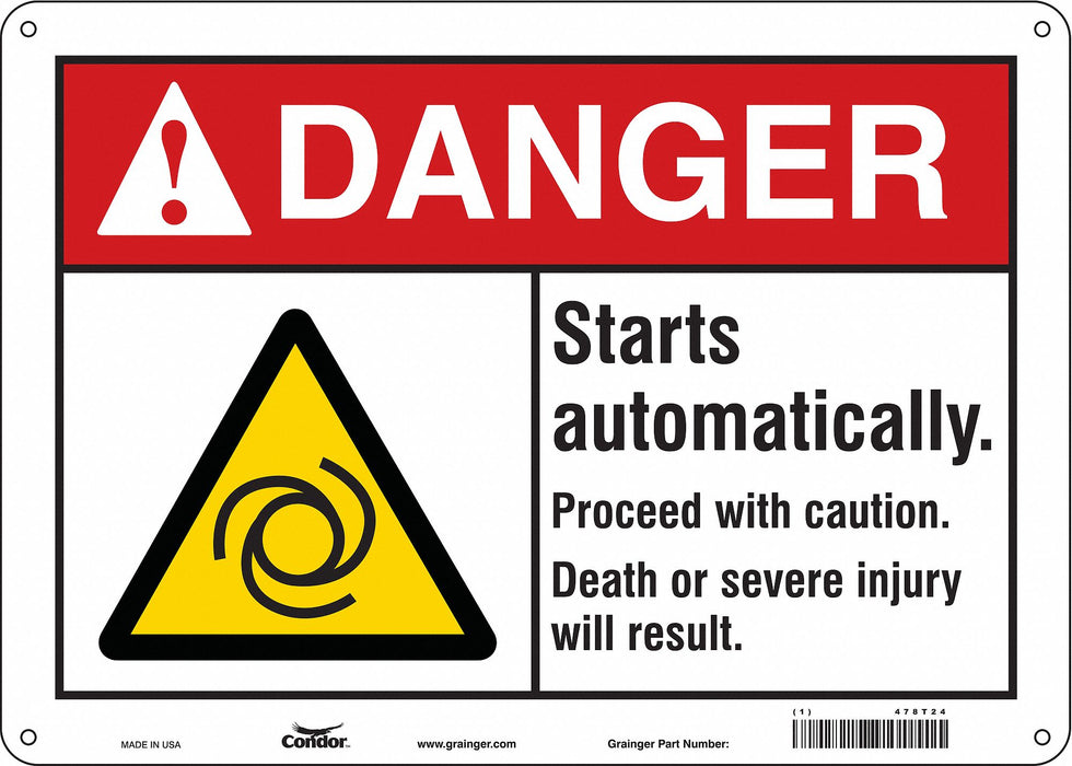 Safety Sign 10 in x 14 in Aluminum