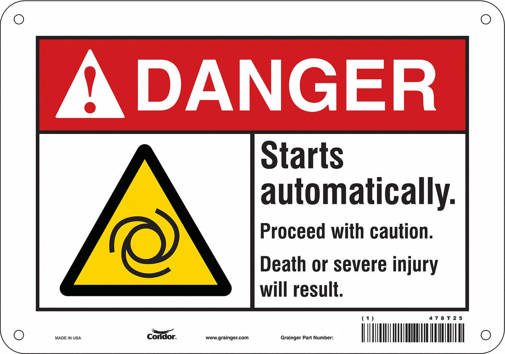 Safety Sign 7 in x 10 in Polyethylene