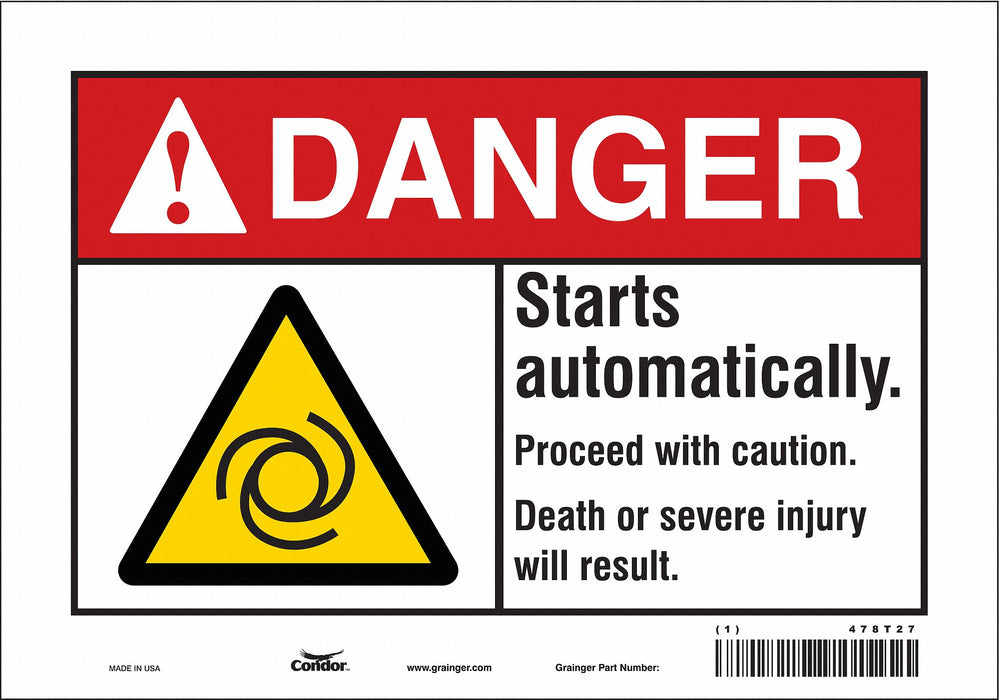 Safety Sign 7 in x 10 in Vinyl
