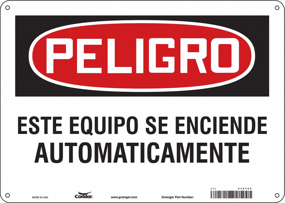 Safety Sign 10 in x 14 in Polyethylene