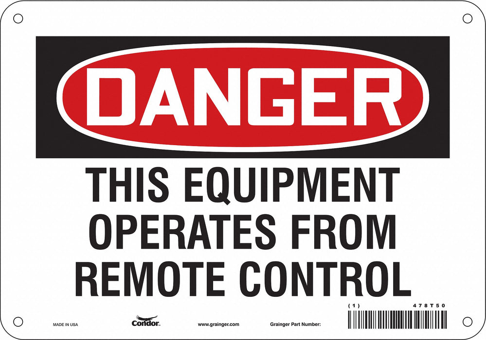 Safety Sign 7 in x 10 in Polyethylene