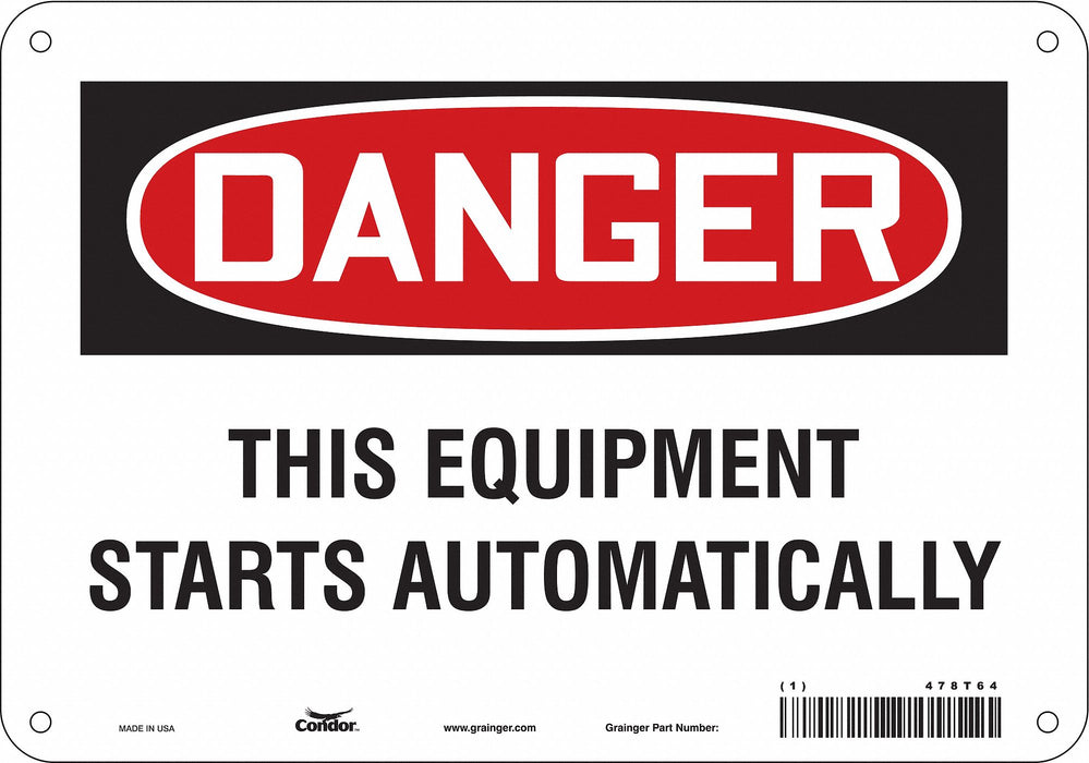 J6944 Safety Sign 7 inx10 in Polyethylene