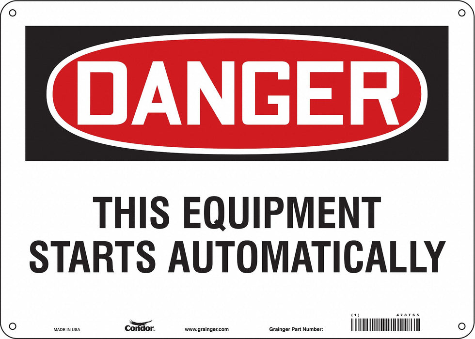 J6944 Safety Sign 10 inx14 in Polyethylene