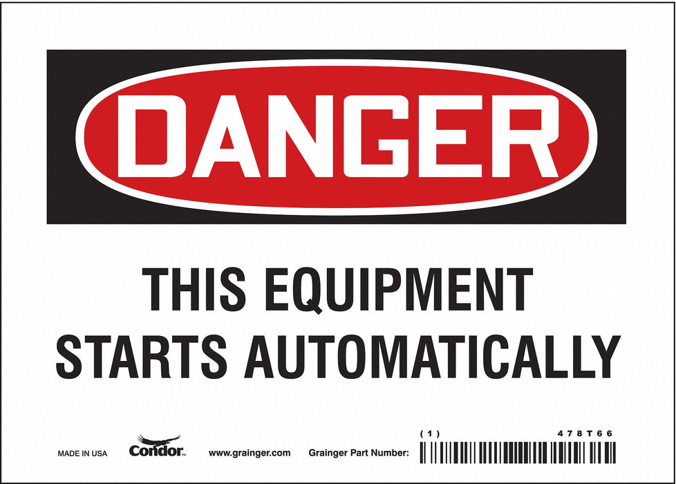 J6944 Safety Sign 5 inx7 in Vinyl