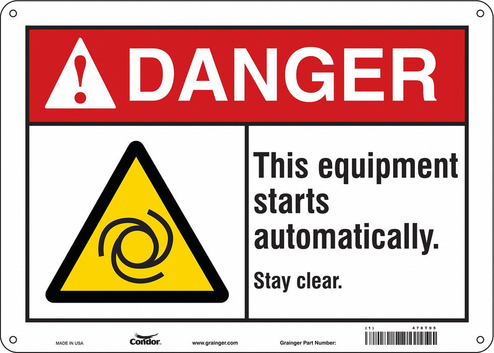 Safety Sign 10 in x 14 in Polyethylene