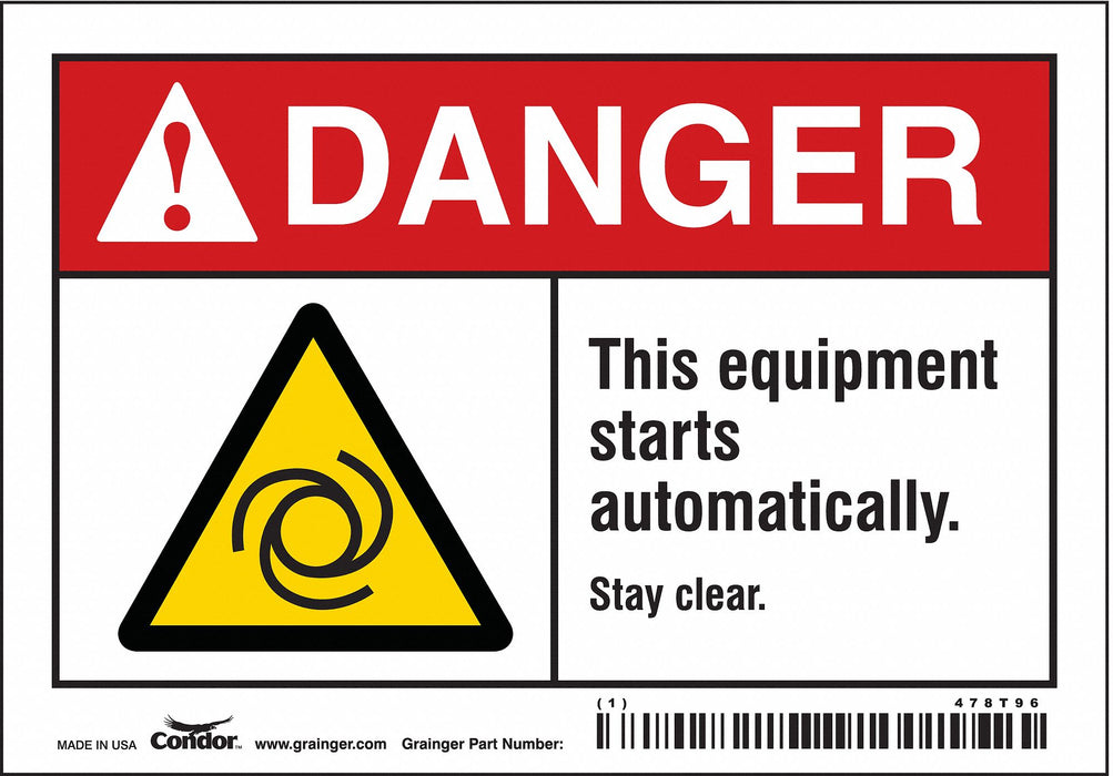 Safety Sign 3 1/2 inx5 in Vinyl