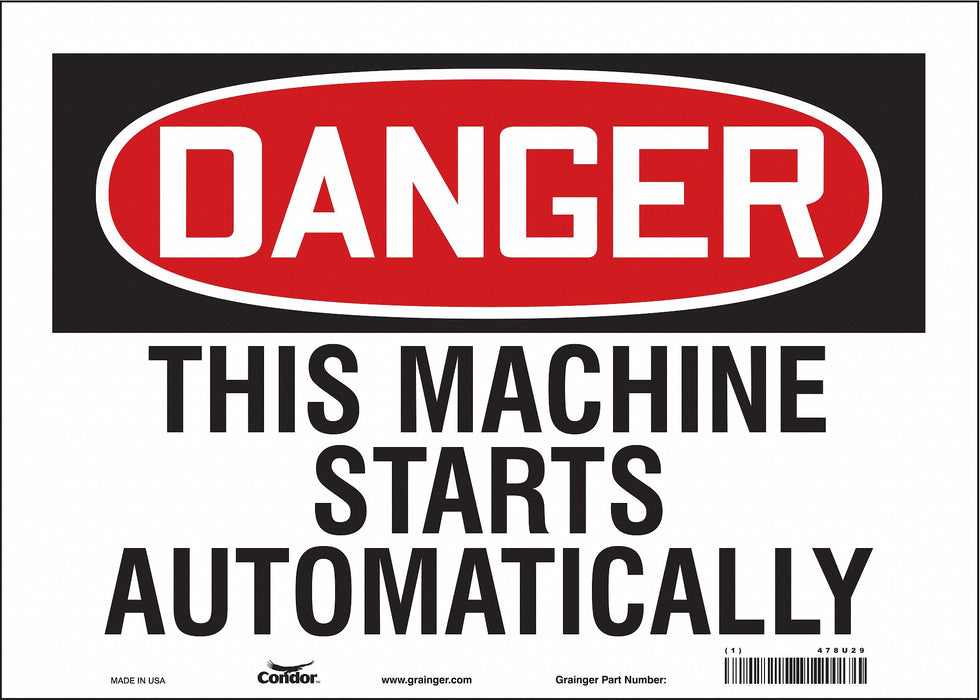 Safety Sign 10 in x 14 in Vinyl
