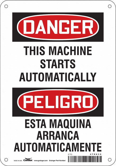 Safety Sign 14 in x 10 in Polyethylene