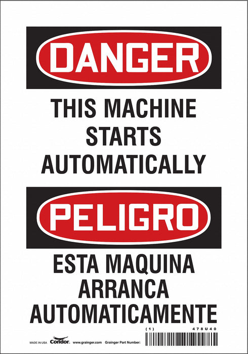 Safety Sign 14 inx10 in Vinyl