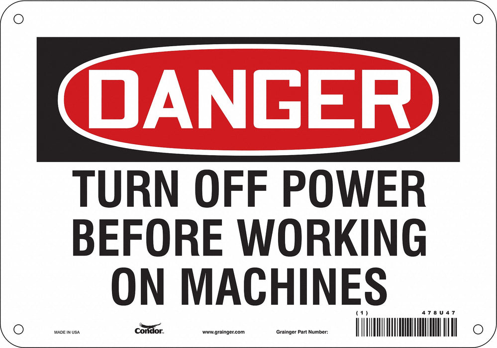 Safety Sign 7 in x 10 in Aluminum