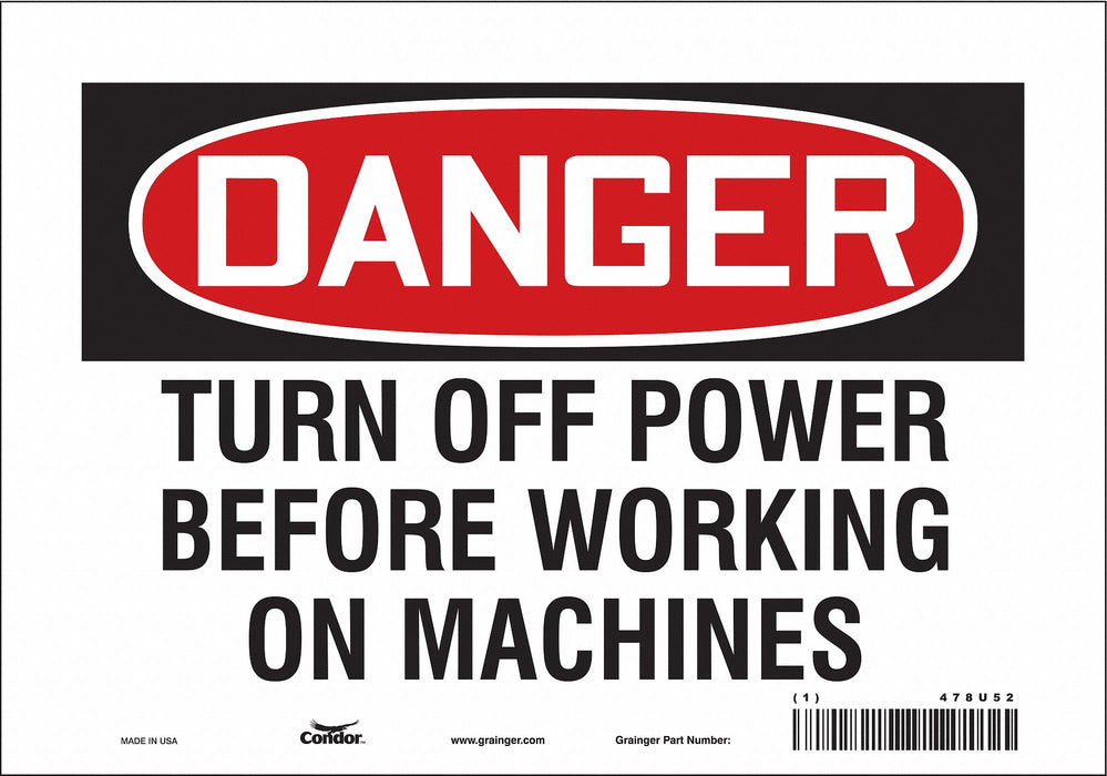 Safety Sign 7 inx10 in Vinyl