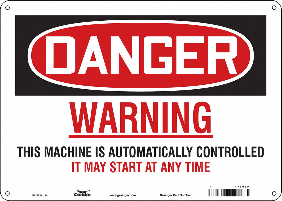 Safety Sign 10 in x 14 in Aluminum