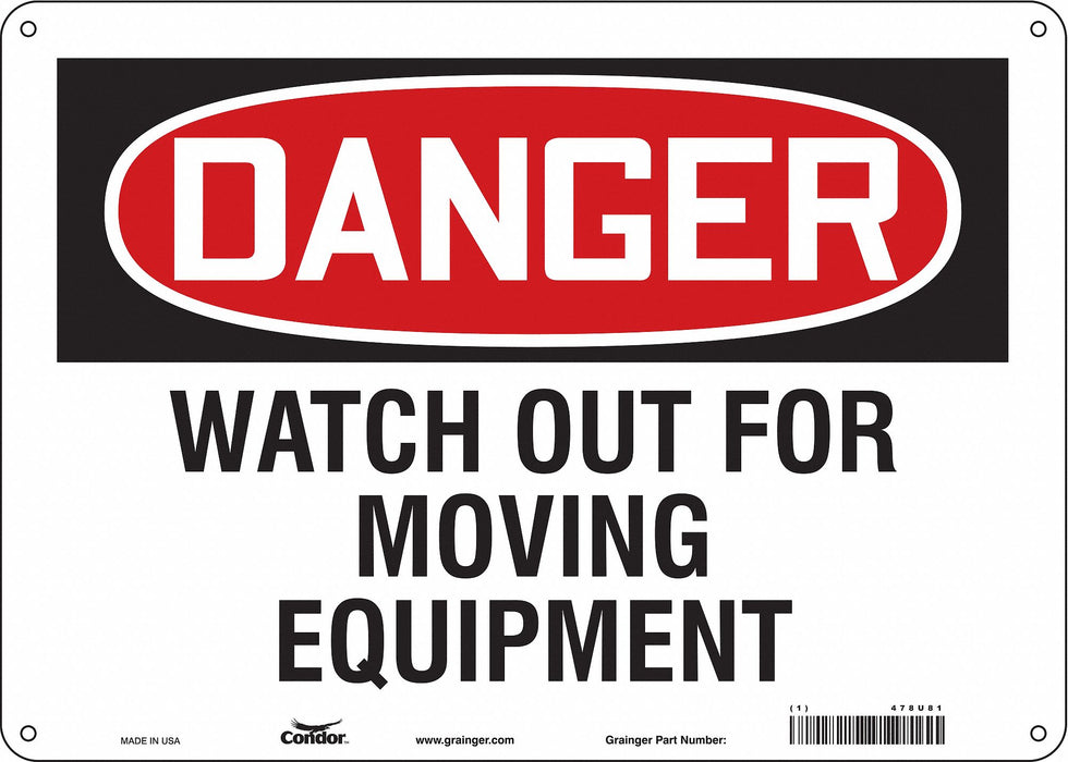 Safety Sign 10 in x 14 in Polyethylene
