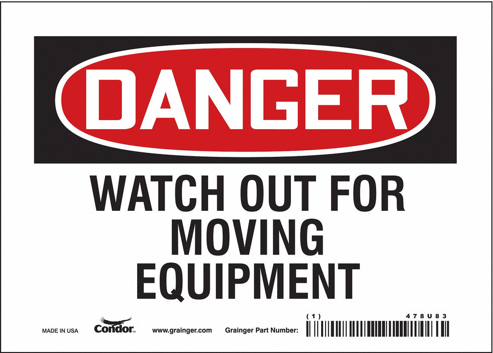 Safety Sign 5 in x 7 in Vinyl